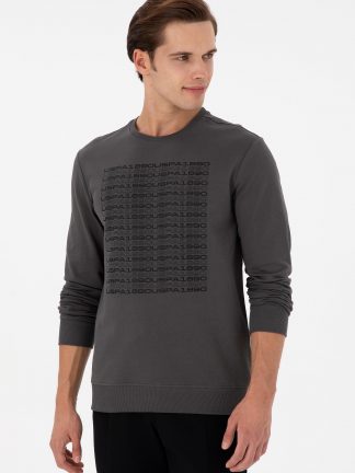 سویشرت مردانه خاکستری تیره یو اس پولو