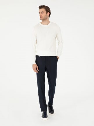 شلوار پارچه ای مردانه سرمه ای پیرکاردین