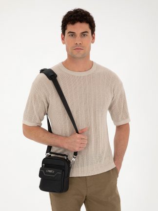 کیف مسنجر مردانه مشکی پیرکاردین