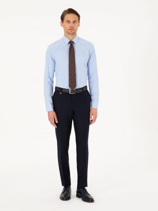 شلوار پارچه ای مردانه سرمه ای پیرکاردین