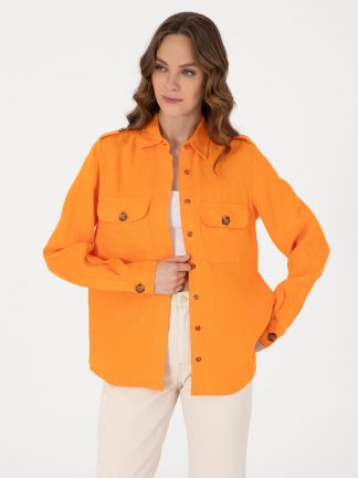 شومیز زنانه نارنجی پیرکاردین