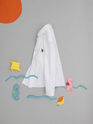 شومیز دخترانه سفید یو اس پولو