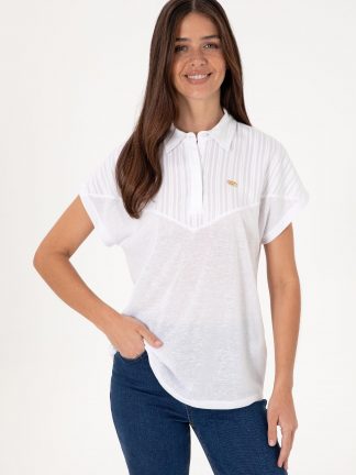 پولوشرت زنانه سفید یو اس پولو