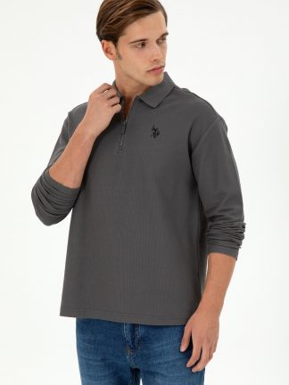 پولوشرت مردانه خاکستری تیره یو اس پولو