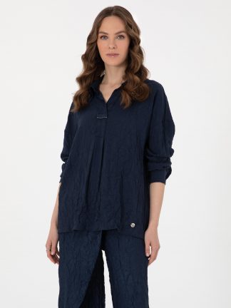 شومیز زنانه سرمه ای پیرکاردین