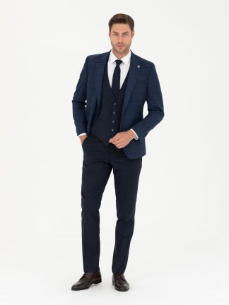 کت و شلوار مردانه سرمه ای پیرکاردین