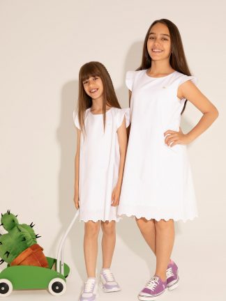 پیراهن دخترانه سفید یو اس پولو