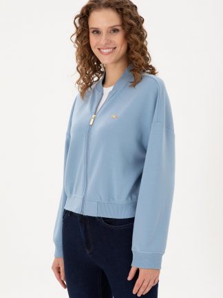 سویشرت زنانه آبی روشن یو اس پولو