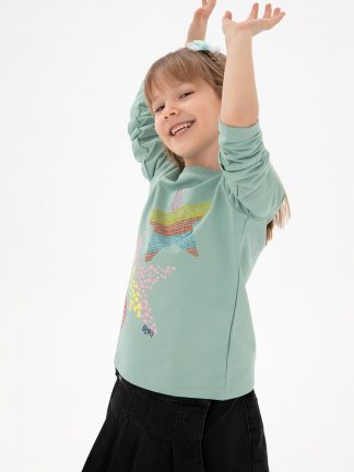 سویشرت دخترانه آبی فیروزه ای یو اس پولو