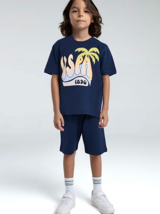 لباس خواب پسرانه سرمه ای یو اس پولو