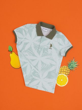 پولوشرت پسرانه آبی فیروزه ای یو اس پولو