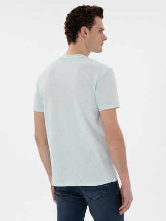 تی شرت مردانه آبی فیروزه ای پیرکاردین