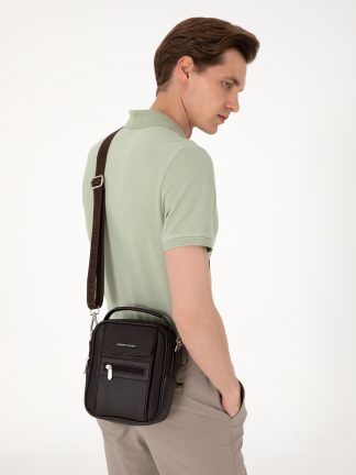 کیف مسنجر مردانه قهوه ای پیرکاردین