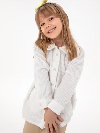 شومیز دخترانه کرم یو اس پولو