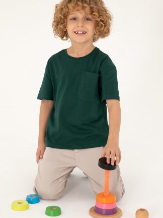 تی شرت پسرانه سبز تیره یو اس پولو