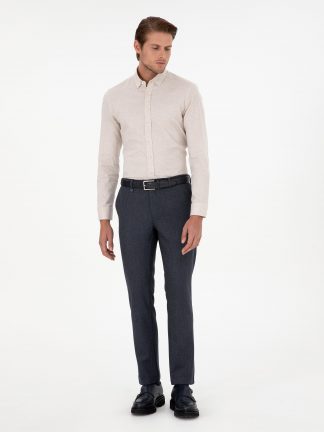 شلوار پارچه ای مردانه سرمه ای پیرکاردین