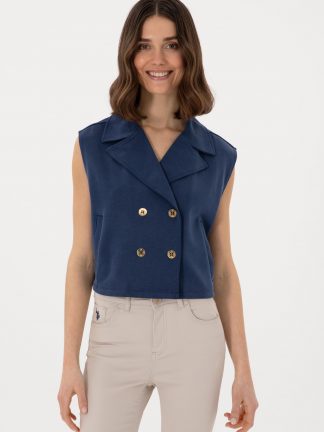 پولوشرت زنانه سرمه ای یو اس پولو