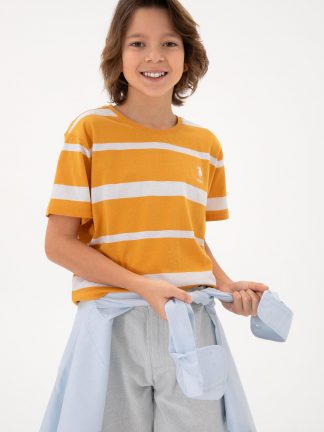 تی شرت پسرانه نارنجی یو اس پولو