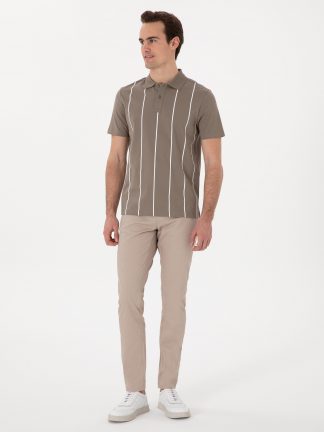 شلوار کتان مردانه بژ پیرکاردین