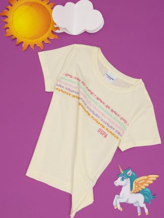 تی شرت دخترانه لیمویی یو اس پولو