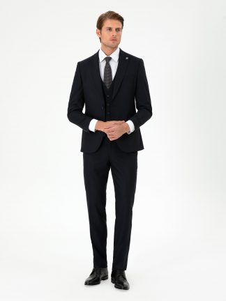 کت و شلوار مردانه سرمه ای پیرکاردین