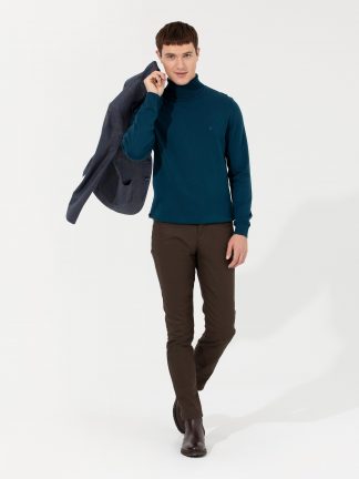 شلوار کتان مردانه قهوه ای پیرکاردین