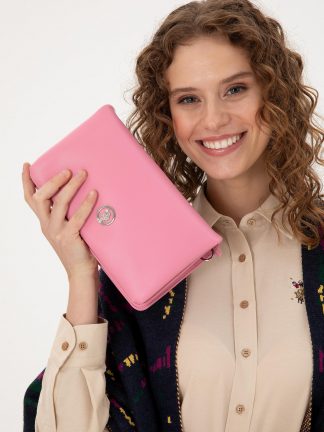 کیف دوشی زنانه صورتی یو اس پولو