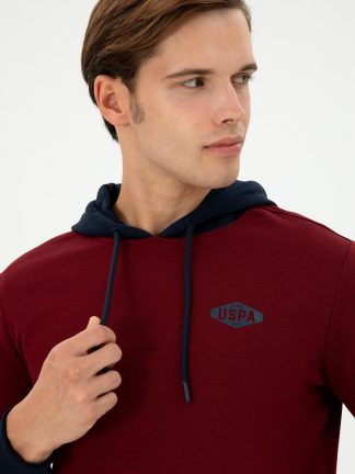 هودی مردانه زرشکی یو اس پولو