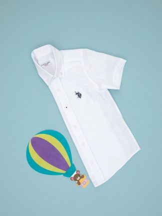 پیراهن پسرانه سفید یو اس پولو