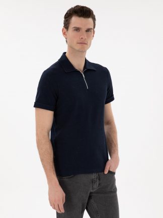 تی شرت مردانه سرمه ای پیرکاردین