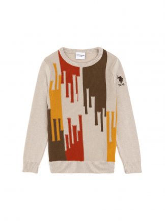 پلیور پسرانه طوسی یو اس پولو