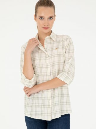 شومیز زنانه خاکی روشن یو اس پولو