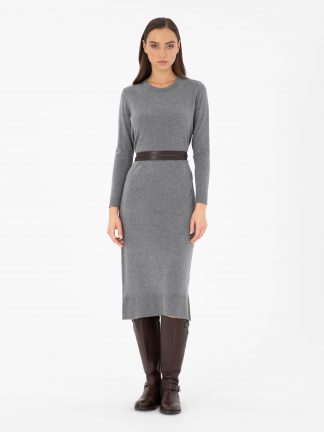 پیراهن بافت زنانه خاکستری تیره پیرکاردین