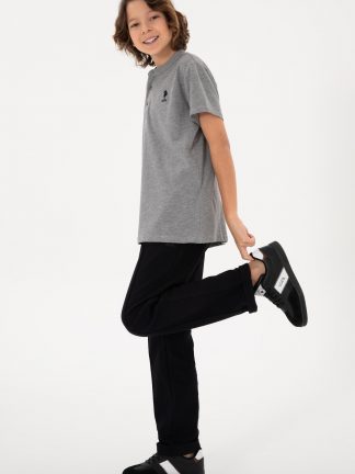 تی شرت پسرانه خاکی ملانژ یو اس پولو