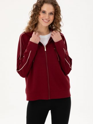 هودی زنانه زرشکی یو اس پولو