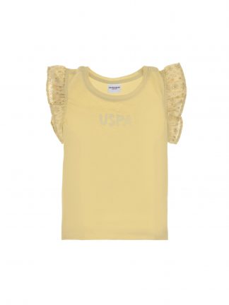 تی شرت دخترانه خاکی روشن یو اس پولو