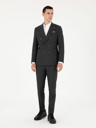 کت و شلوار مردانه خاکی ملانژ پیرکاردین