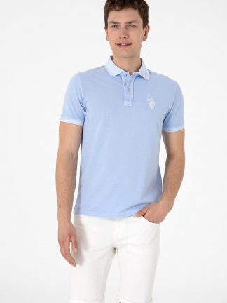پولوشرت مردانه آبی روشن یو اس پولو