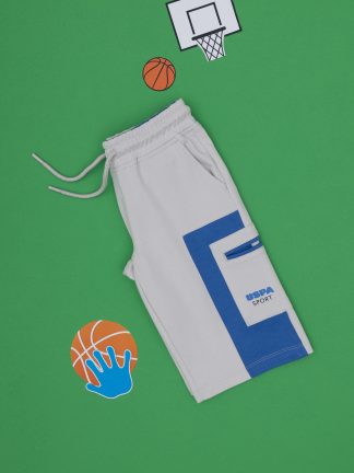 شلوارک پسرانه خاکستری روشن یو اس پولو