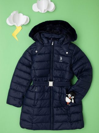 کاپشن دخترانه سرمه ای یو اس پولو