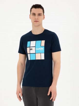 تی شرت مردانه سرمه ای پیرکاردین