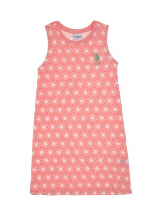 پیراهن دخترانه صورتی یو اس پولو