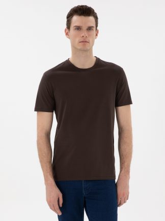 تی شرت مردانه قهوه ای پیرکاردین