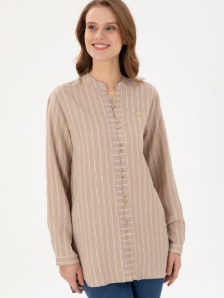 شومیز زنانه بژ یو اس پولو