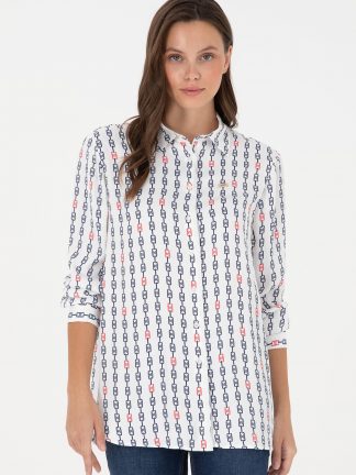 شومیز زنانه کرم یو اس پولو