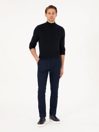 شلوار کتان مردانه سرمه ای پیرکاردین