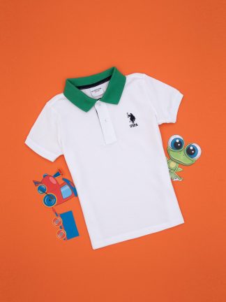 پولوشرت پسرانه سفید یو اس پولو