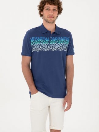 پولوشرت مردانه آبی لاجوردی روشن یو اس پولو