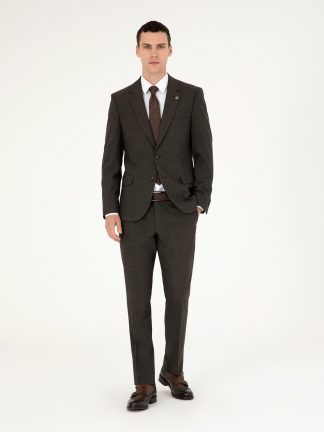 کت و شلوار مردانه قهوه ای پیرکاردین