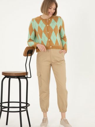 شلوار کتان زنانه بژ یو اس پولو